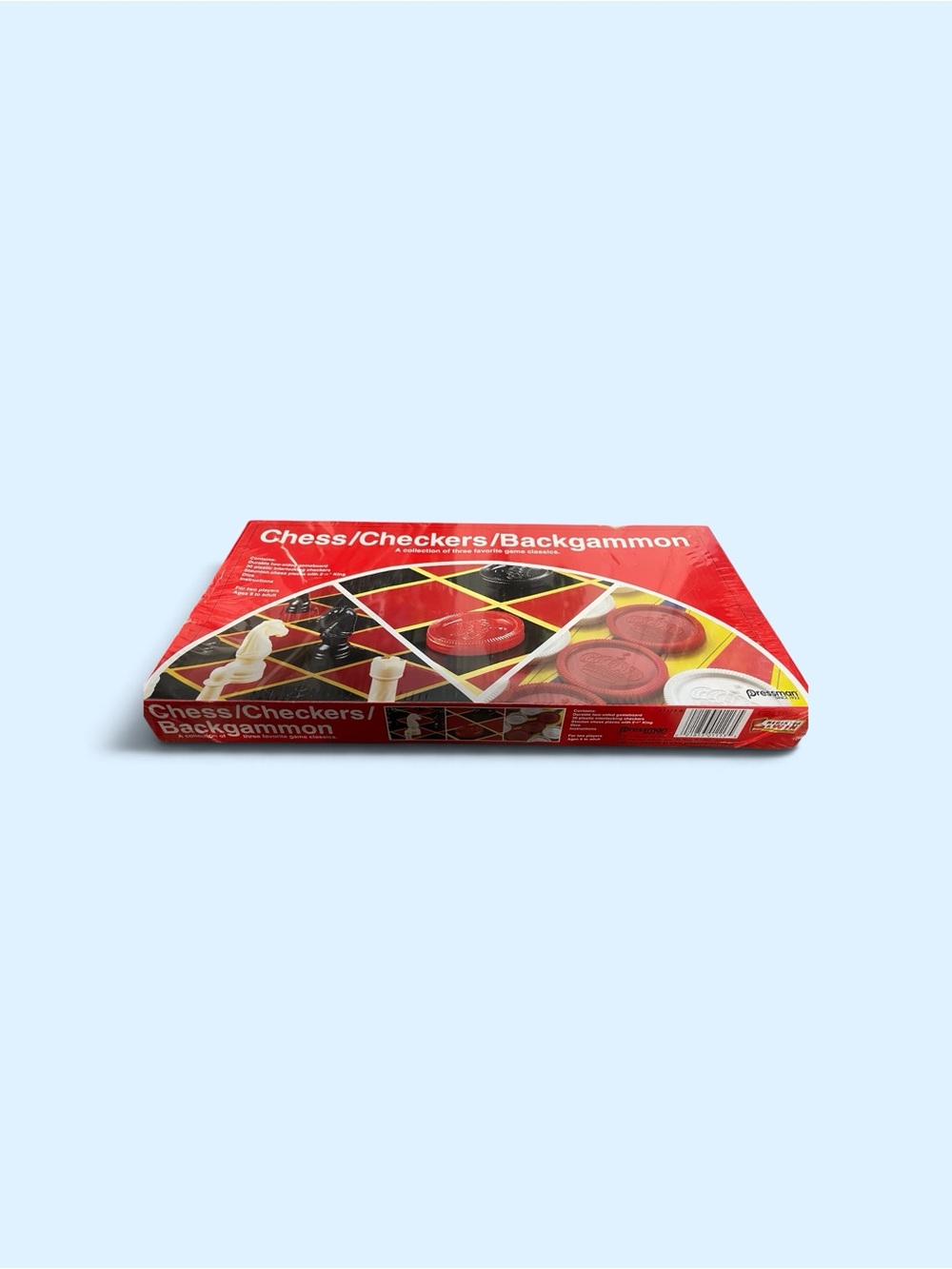 3-in-1 Chess, Checkers & Backgammon Set - Red